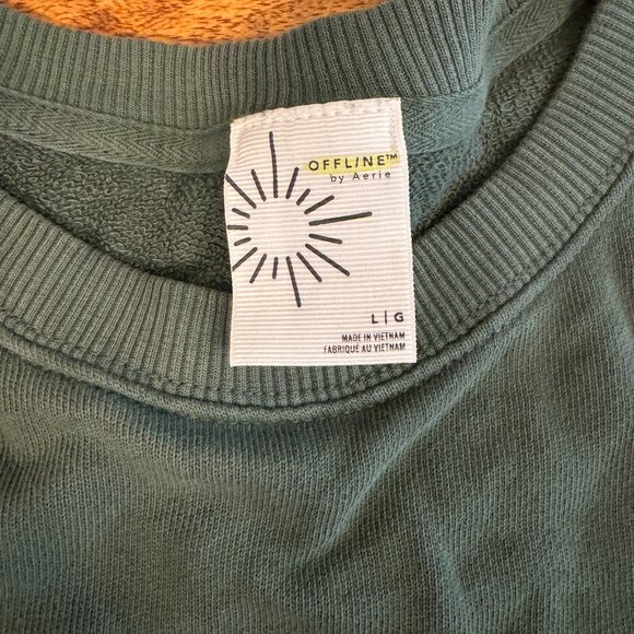 OFFLINE By Aerie Weekend casual‎ Side Tie Sweatshirt L Green - Picture 5 of 12